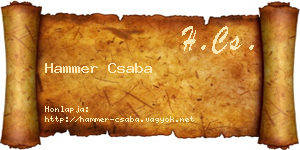 Hammer Csaba névjegykártya