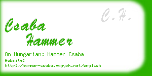 csaba hammer business card